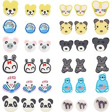 SUNNYCLUE 480Pcs 12 Styles Handmade Polymer Clay Beads Panda Rabbit Heart Tiger Polymer Clay Beads for Jewelry Making Earring Bracelets Necklace Handmade Craft Making Accessories