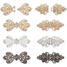 FINGERINSPIRE 6 Pair Cloak Clasp Fasteners Alloy Rhinestone Snap Lock Clasps Gold/Black/White Bowknot Interlocking Belt Buckle Retro Shawl Sweater Clips Vintage Cardigan Clips for Women/Girl Clothing