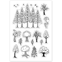 GLOBLELAND Tree Clear Stamps Silicone Stamp Cards Plant Clear Stamps for Card Making Decoration and DIY Scrapbooking