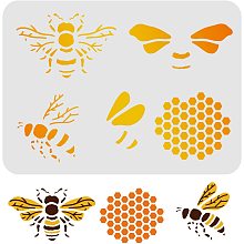 FINGERINSPIRE Bee Honeycomb Stencil in Large Sizes, 11.6x8.3 inch Reusable DIY Art Painting Honey Comb, Stencil Decoration Stencils for DIY Gifts DIY Shirts DIY Handmade Wall Painting