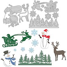 GLOBLELAND Christmas Snowman Embossing Template Santa Sleigh Snowflake Carbon Steel Die Cuts for Scrapbooking Card DIY Craft Decoration