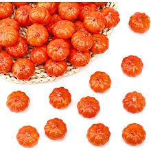 CHGCRAFT 60Pcs Foam Fruit Artificial Pumpkin Simulation Realistic Lifelike Models Artificial Vegetables for Party Autumn Supplies Farmhouse Restaurant Photography Props, Dark Orange