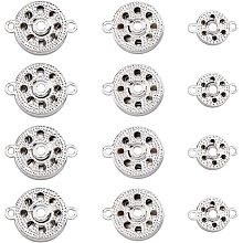 SUPERFINDINGS 18Pcs 3 Style Alloy Snap Button Pendant Charms Silver Hang Snap Pendant Connectors Handcraft Metal Jewelry Making Findings Kits for Necklaces Earring Making Hole 1.6~2.5mm