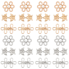 PandaHall Elite 24 Sets 6 Style Alloy Snap Lock Clasps, Closure Sewing Fasteners for Garment Accessories, Mixed Shapes, Mixed Color, 17~26x14.5~18.5x1.5~6mm, 4sets/style