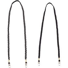 SUPERFINDINGS 2 Styles Woven Purse Replacement Strap Black 44.9-46.5Inch Purse Chain Strap Crossbody Bag Strap with Metal Buckle for DIY Purse Handbag Shoulder Phone Shell Strap