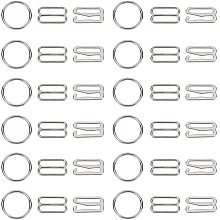 NBEADS 180 Pcs Bra Strap Hooks, 3 Styles Metal Adjustment Strap Slides Clips Clasp Hooks for Bra Nightgowns Slip Dress