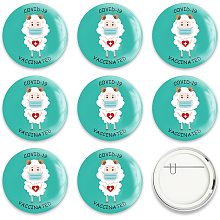 GLOBLELAND 9 Pcs Vaccine Button Pins I Got Vaccinated Covid-19 Buttons Sheep Pattern for Men's/Women's Brooches or Doctors, Nurses, Hospitals, 2-1/4 Inch