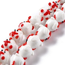 Honeyhandy Handmade Lampwork Beads, Bumpy, Hen, Red, 17x15.5x15mm, Hole: 1.6mm, about 22pcs/strand, 12.20 inch(31cm)