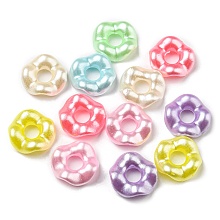 Honeyhandy Acrylic Beads, Flat Round, Mixed Color, 12.5x12.5x3mm, Hole: 4mm, 1666pcs/500g