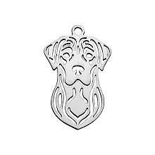 Honeyhandy 201 Stainless Steel Puppy Pendants, Labrador Retriever Dog Head, Stainless Steel Color, 24.5x16x1mm, Hole: 1.5mm