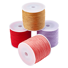 Nylon Thread Nylon String, for Beading Jewelry Making, Mixed Color, 0.8mm; about 100m/roll, 4 colors, 1roll/color, 4rolls