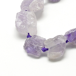 Arricraft Natural Amethyst Beads Strands, Nuggets, 10~27x17~33x17~33mm, Hole: 2mm, about 12~15pcs/strand, 15.7 inches