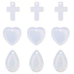 Opalite Pendants, with Iron and Brass Findings, Mixed Shapes, 30pcs/box