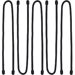 GORGECRAFT 5PCS 18-Inch Original Silicone Cable Tie Steel-Core Twist Ties Self-Gripping Black Hook and Loop Cord Keeper Cable Wrappers for Cord Management Home Office Desk Organization