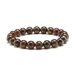 Honeyhandy 9mm Natural Bronzite Beads Stretch Bracelet for Men Women, Inner Diameter: 2-1/8 inch(5.5cm), Beads: 9mm