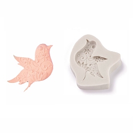 Honeyhandy Pigeon Silicone Molds, Fondant Molds, For DIY Cake Decoration, Chocolate, Candy, UV Resin & Epoxy Resin Craft Making, Light Grey, 6.6x5.5x1cm, Inner Diameter: 3.5x5cm