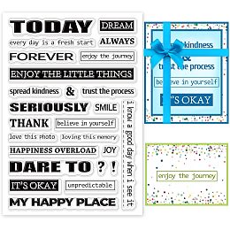 PandaHall Elite Decorative Clear Stamps Words Phrase Plastic Stamps Daily Expression Silicone Stamp Film Frame Transparent Seal Stamps for Gift Photo Album Card Scrapbook Postcard Decoration