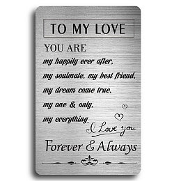 CRASPIRE Wallet Insert Card Birthday Cards Anniversary Wedding Gift Metal To My Love Engraved Pocket Card Love Reminder Christmas Keepsake Birthday Present