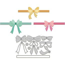 GLOBLELAND Bow Ribbon Metal Die Cuts Bow Ribbon Cut Dies Metal Stencils Metal Cutting Dies for Card Making Embossing Tool Stencil Scrapbooking DIY Craft Album Paper Card Decor 1Set 12Pcs