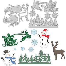 GLOBLELAND Christmas Snowman Embossing Template Santa Sleigh Snowflake Carbon Steel Die Cuts for Scrapbooking Card DIY Craft Decoration