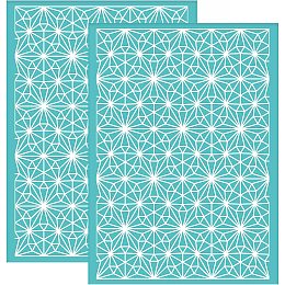 OLYCRAFT 2Pcs Silk Screen Stencils Diamond Pattern Self-Adhesive Silk Screen Printing Stencil Geometric Stars Reusable Mesh Transfer for Printing on Wood T-Shirts Canvas Fabric 19.5x14cm/7.7x5.5inch