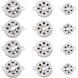 SUPERFINDINGS 18Pcs 3 Style Alloy Snap Button Pendant Charms Silver Hang Snap Pendant Connectors Handcraft Metal Jewelry Making Findings Kits for Necklaces Earring Making Hole 1.6~2.5mm