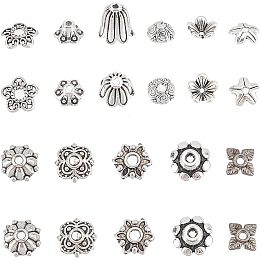 SUNNYCLUE 1 Box 240Pcs 12 Style Bead Caps Silver Bead Cap Flower Bead Caps End Cap Findings Bali Style Hollow Beads Caps for Jewelry Making Accessories DIY Earrings Necklace Bracelet Crafts Adult