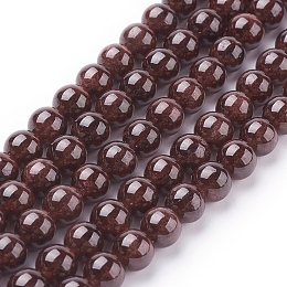 Honeyhandy Gemstone Beads Strands, Natural Garnet, Round, Dark Red, 6mm, Hole: 0.5mm, about 32pcs/strand, 8.5 inch