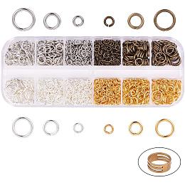 PandaHall Elite 1490 pcs 4 Colors 4/6/8mm Brass Open Jump Rings Jewelry Connectors O Rings with 1 pcs Golden Jump Ring Opener for Earring Bracelet Jewelry Making, Mixed Colors