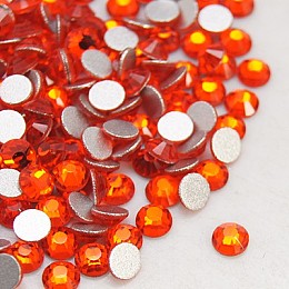 Honeyhandy Glass Flat Back Rhinestone, Grade A, Back Plated, Faceted, Half Round, Hyacinth, 3.8~4mm, about 1440pcs/bag