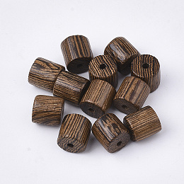 Honeyhandy Natural Wenge Wood Beads, Undyed, Column, Camel, 8x8mm, Hole: 1.4mm