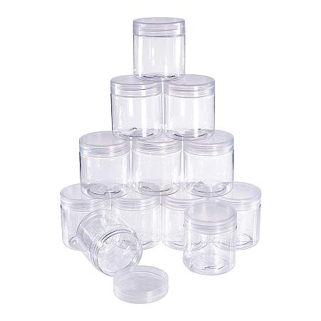 BENECREAT 12 Pack 2.4 Ounce Transparent Slime Storage Favor Jars Wide-Mouth Containers with Lids for DIY Slime, Ingredients, Party Favors and Other Crafts(2 x 2.2 Inch)