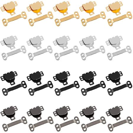 SUPERFINDINGS About 100 Sets Sewing Hooks and Eyes Closure Set 4 Colors Hook and Eye Latch Sewing Brass Hook and Bar Fasteners for Trousers Skirt Dress Bra Sewing DIY Craft,Hole:1.4mm