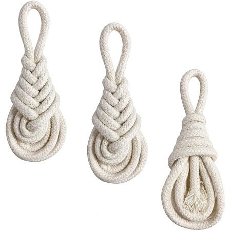 GORGECRAFT Cotton Macrame Napkin Rings Set of 6 Handmade Natural Tassel Braided Holder Jute Rope Serviette Buckles Burlap Knit Nautical Woven for Table Setting Wedding and Home Decor