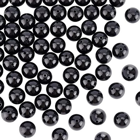 OLYCRAFT 60Pcs 8mm Natural Tourmaline Gemstone Round Beads Black Tourmaline Gemstone Beads Tourmaline Energy Stone Round Loose Beads for Bracelet Necklace Earring Jewelry Making DIY Crafts