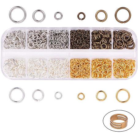 PandaHall Elite 1490 pcs 4 Colors 4/6/8mm Brass Open Jump Rings Jewelry Connectors O Rings with 1 pcs Golden Jump Ring Opener for Earring Bracelet Jewelry Making, Mixed Colors