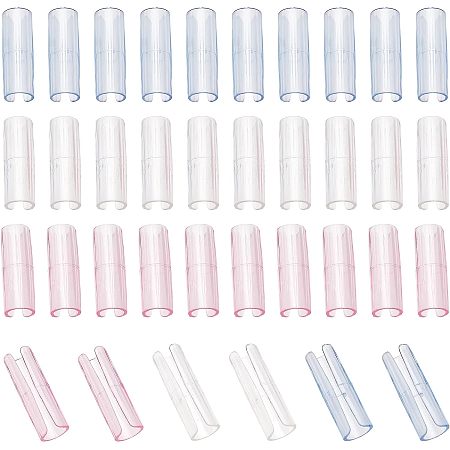 CHGCRAFT 36Pcs 3 Colors Bed Sheet Grippers Transparent Sheet Holders Plastic Bed Sheet Clips Sheet Fasteners for Sheets Mattresses Bed
