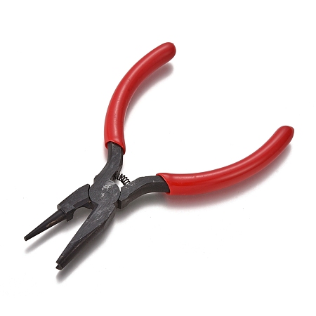 Honeyhandy 45# Carbon Steel Jewelry Pliers, Round Nose Pliers, Wire Looping Pliers, Red, 12.7x4.8x0.9cm