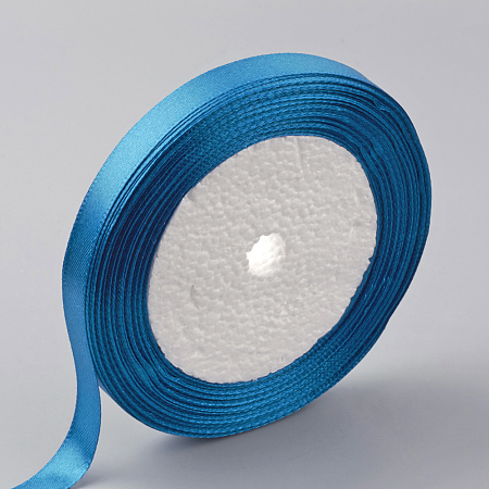 Honeyhandy Single Face Satin Ribbon, Polyester Ribbon, Dodger Blue, 1/4 inch(6mm), about 25yards/roll(22.86m/roll), 10rolls/group, 250yards/group(228.6m/group)