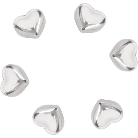 UNICRAFTALE 20pcs Stainless Steel Heart-Shape Beads 9mm Long Small Hole Spacer Beads Loose Beads Love Pattern Stopper Beads for DIY Necklaces Bracelets Jewelry Making Handmade Craft Spacer Beads