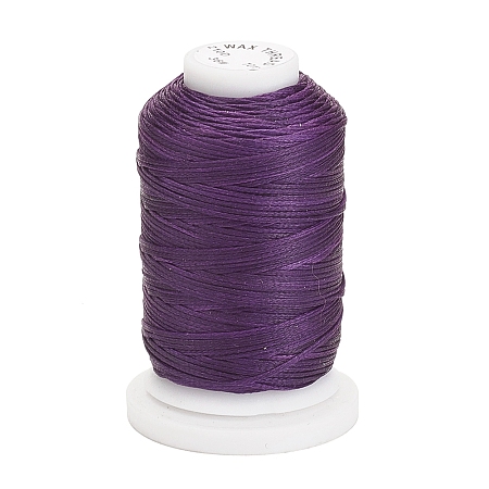 Honeyhandy Waxed Polyester Cord, Flat, Purple, 1mm, about 76.55 yards(70m)/roll
