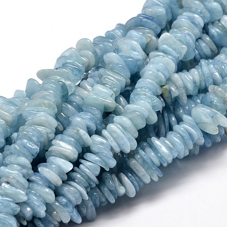 ARRICRAFT Natural Aquamarine Chip Beads Strands, 9~15x9~15mm, Hole: 1mm, about 15.3 inches~15.9 inches
