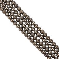 ARRICRAFT About 134 Pcs Natural Pyrite Gemstone Beads, 6mm Pyrite Loose Beads Round Stone Beads for Jewelry Making DIY Necklace Bracelet (Hole:1mm)