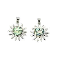 ArriCraft 1pcs Sun Abalone Shell Pendants with Platinum Brass Findings Seashell Charms for Jewelry Making and Crafting