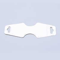 Honeyhandy Cardboard Display Cards, Used For Necklace, Bracelet and Mobile Pendants, White, 124x46x0.3mm