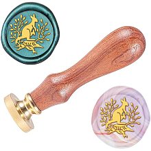 ARRICRAFT 0.98" Wax Seal Stamp Kangaroo Pattern Vintage Seal Stamp Brass Head Wooden Handle Seal Stamp for Envelope Invitation Gift Wrapping Greeting Card Envelope Invitation