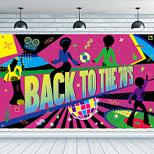 FINGERINSPIRE 70s Theme Backdrop Back to The 70's Party Banner with Hanging Rope 180x110cm/71x43 inch Disco Party Backdrop Polyester 70's Backdrop Background for Photography Outdoor Indoor Decor