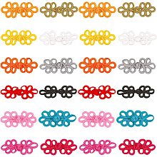 NBEADS 48 Pairs 12 Colors Chinese Frog Buttons, Handmade Polyester Sewing Fasteners Closure Cheongsam Buttons for DIY Sewing Coats Cloak Sweater