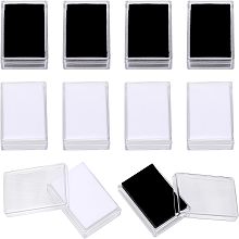 CHGCRAFT 10Pcs 2 Colors Clear Gemstone Box Small Loose Diamond Gemstone Display Case Plastic Containers Holder with Clear Top Lids and Sponge, Black and White, 2x1.3inch