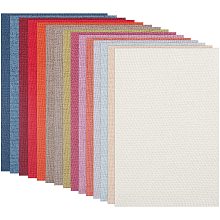 BENECREAT 15pcs Assorted-Colors Linen Blend Fabric 12x8 inch Patchwork Burlap Fabric DIY Handmade for Wallet and Bag